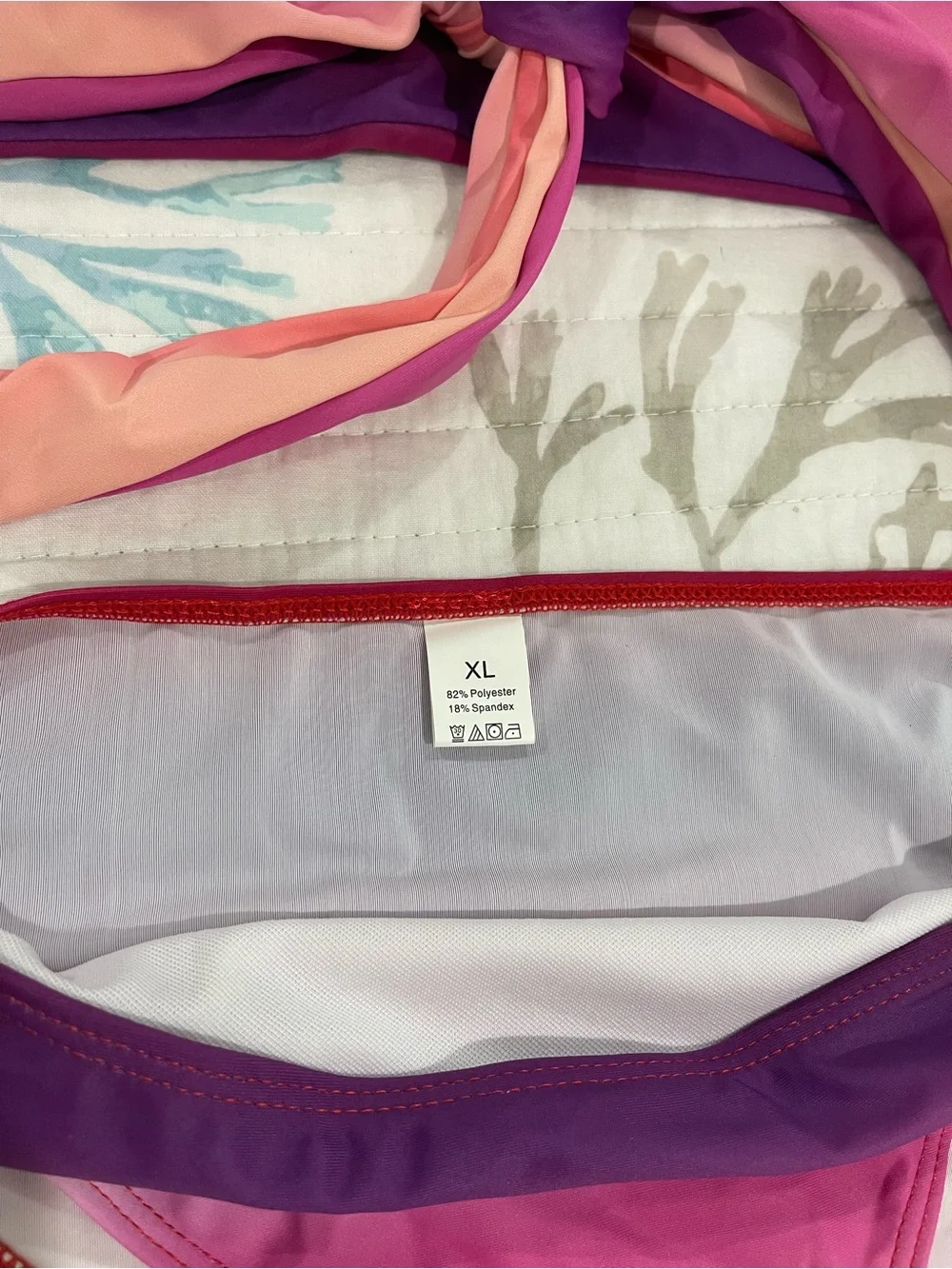 Women's Ombre Tie-Front Bikini Set - Pink Purple Gradient